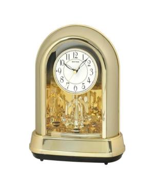 RHYTHM 4SG713WS23 pastatomas kvarcinis laikrodis Gold color Plastic Geltonas