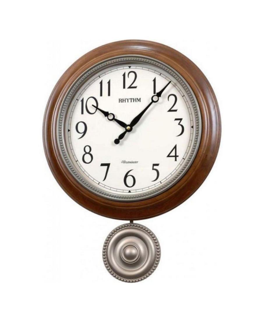 RHYTHM CMJ549NR06 настенные кварцевые часы Wood Kоричневый