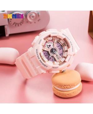 Women Functional Quartz Analog Watch Alarm SKMEI 1688 PK Golden Dial 51mm image 1