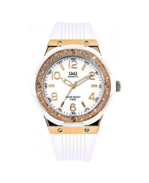 Женские Спортивные Fashion Японские Кварцевые Аналоговый Часы Q&Q Q774J114Y-DEF Белый Циферблат 43mm