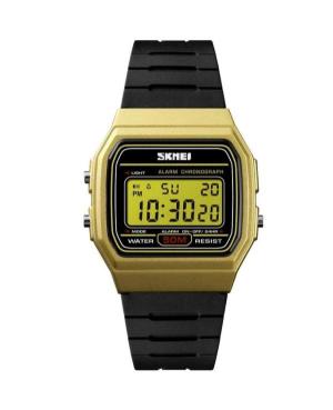 Men Sports Functional Quartz Digital Watch Alarm SKMEI 1412 GD Golden Dial 35mm