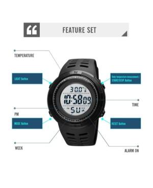Men Sports Functional Quartz Digital Watch Timer SKMEI 1681 BK BK Černá Dial 49mm image 3