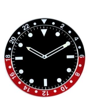 PERFECT Wall clock 9486/ALUMINI Aluminum frame Aluminiowa rama Czarny Tworzywo Sztuczne Metal Czerwony