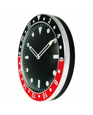 PERFECT Wall clock 9486/ALUMINI Plastic Black Metal Red image 1