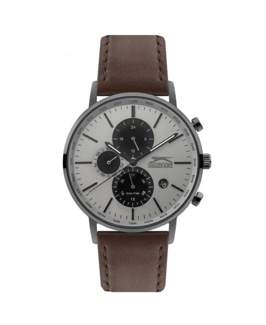 Men Klassisch Quartz Analog Watch SLAZENGER SL.9.6339.2.03 Silver color Dial 42mm