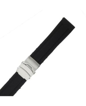 Watch Strap Diloy SBR36.01.18 Black Silicone Schwarz 18 mm