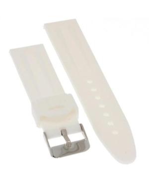 Watch Strap Diloy SBR01.28.22 Silicone White Silikonas Balta 28 mm