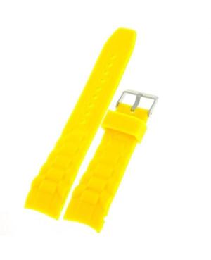 Watch Strap Diloy S252C.22.10 Silicone Yellow Silikonas Geltona 20 mm
