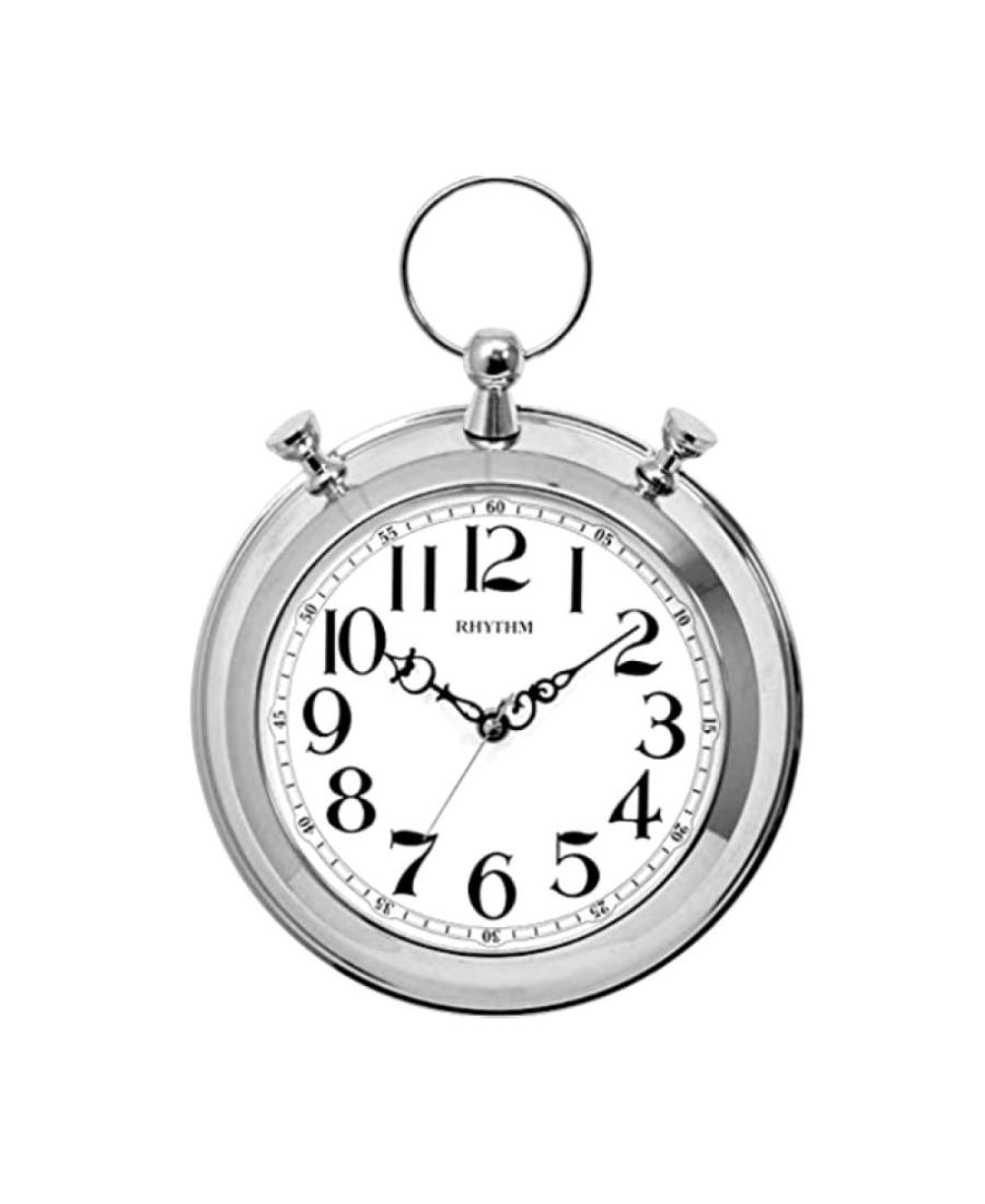 RHYTHM CMG571NR19 Wall clock Steel color Metal Silver color