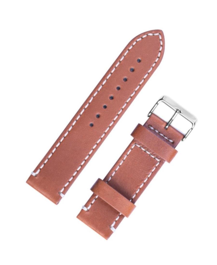 Watch Strap BISSET BS126.24 Skóra Skórzany Brązowy 24 mm