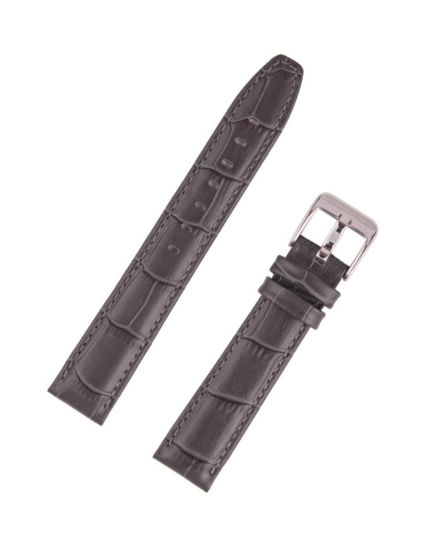 Watch Strap BISSET BS208.16 Skóra czarny Skórzany Czarny 16 mm