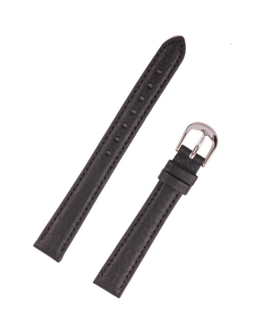 Watch Strap BISSET BS156.12 Skóra czarny Skórzany Czarny 12 mm