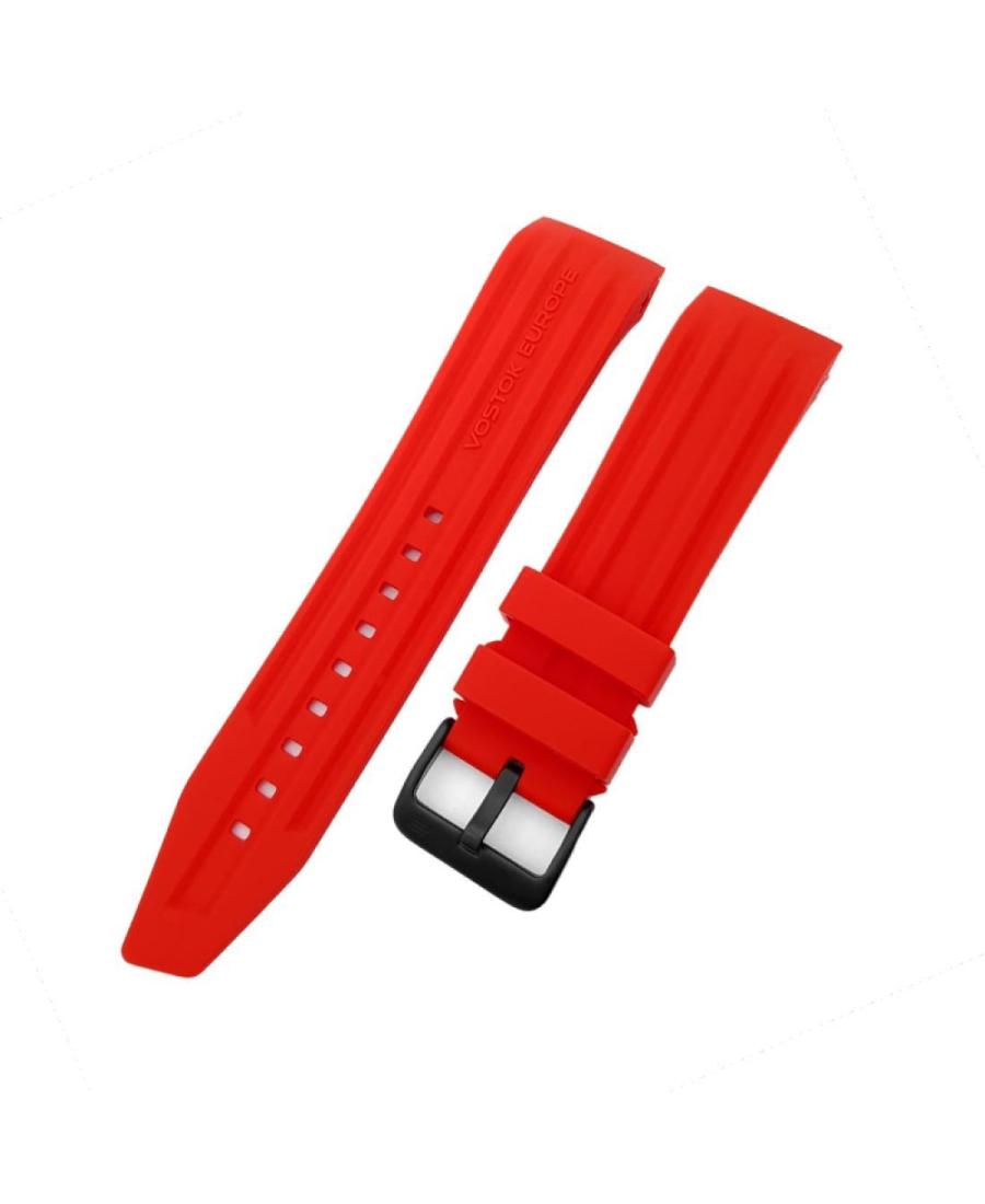 Vostok Europe Watch Strap VE-MRIYA.SL.04.24.B Skóra Skórzany Czerwony 24 mm