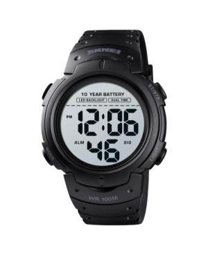 Men Sports Functional Quartz Digital Watch Alarm SKMEI 1560BK Silver color Dial 47mm