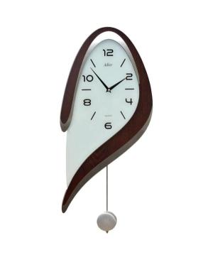 ADLER 20249W Wall clock Glass Walnut Medis Stiklas Riešutas