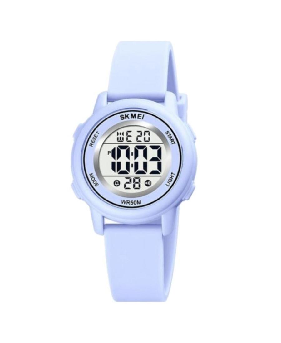 Women Sports Functional Quartz Digital Watch Alarm SKMEI 1721BU Silver color Dial 34mm