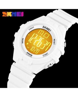 Women Functional Quartz Digital Watch Alarm SKMEI 1716WT Silver color Dial 38mm image 2