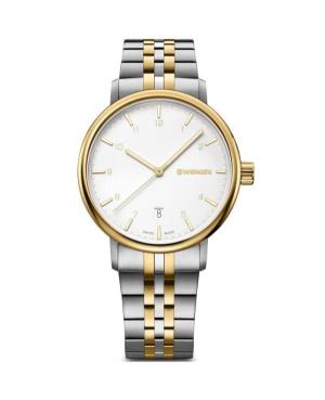 Men Klassisch Swiss Quartz Analog Watch WENGER 01.1731.122 Weiß Dial 40mm