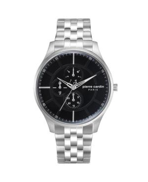 Men Klassisch Quartz Analog Watch PIERRE CARDIN A.PC902731F07 Schwarz Dial 44mm