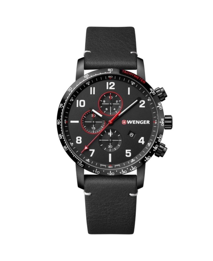 Mężczyźni klasyczny sportowy Szwajcar kwarcowy analogowe Zegarek Chronograf WENGER 01.1543.106 Czarny Wybierz 44mm