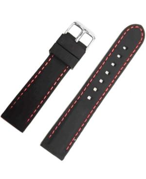 Watch Strap Jordan Kerr JK.SL.BK.RD.24 Silicone Black Silikonas Juoda 24 mm