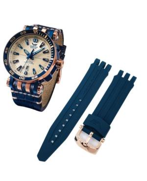 Vostok-Europe Energia Rocket Watch Strap VE-ENERGIJA.SL.05.26.RG Blue Silicone Blau 26 mm image 1