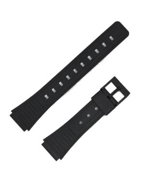 Watch Strap Diloy 114F5 to fit Casio Black 18 mm Schwarz 21,50 mm