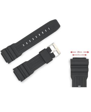 Ремешок для часов Diloy W2532 Tinka Casio Пластик / Резина 22 мм Чёрный 28 мм изображение 1