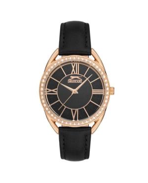 Women Fashion Klasické Quartz Analog Watch SLAZENGER SL.9.6538.3.02 Černá Dial 35mm