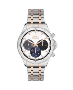 Men Klasické Quartz Analog Watch SLAZENGER SL.9.6518.2.01 Silver color Dial 45mm