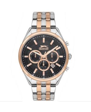 Men Klassisch Quartz Analog Watch SLAZENGER SL.9.6546.2.04 Schwarz Dial 45mm