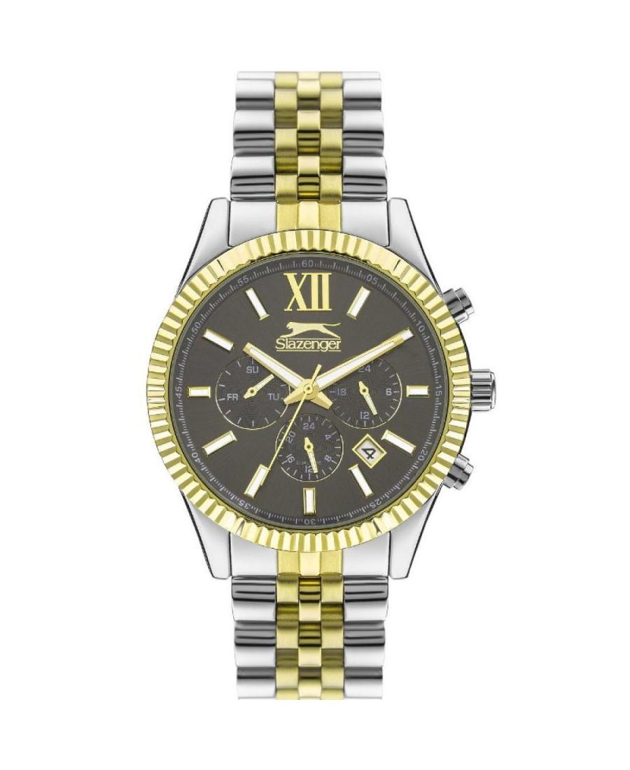 Мужские Классические Кварцевые Аналоговый Часы SLAZENGER SL.9.6555.2.04 Серебряный цвет Циферблат 45mm
