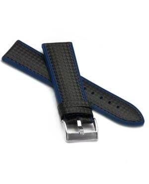 Watch Strap Diloy 400.52.20 Blue Silicone Schwarz Blau 20 mm image 2