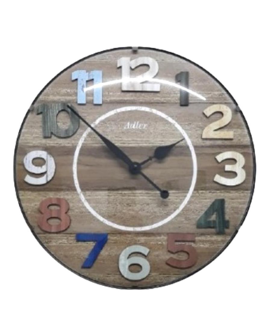 ADLER 30169 DARK WOOD Wall clock Plastic Glass