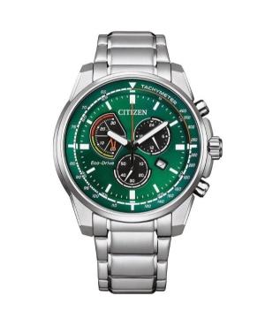 Мужские Классические Японские Eco-Drive Аналоговый Часы CITIZEN AT1190-87X Зелёный Циферблат 42mm