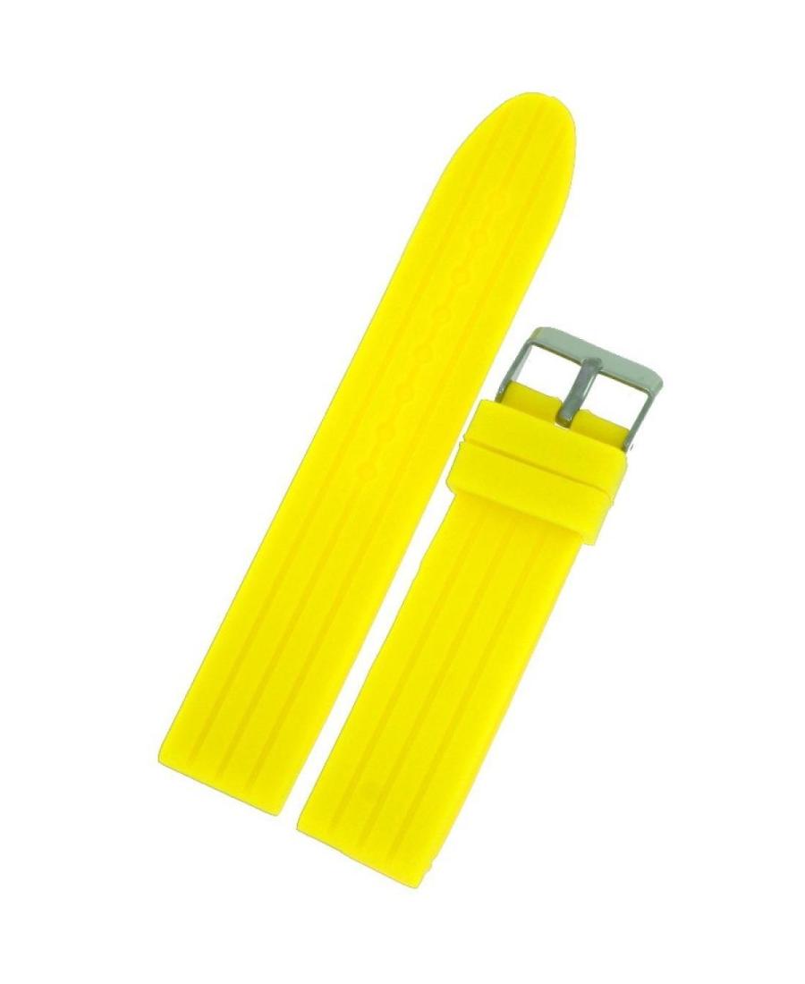 Watch Strap Diloy S255.10.20 Yellow Silicone Gelb 20 mm