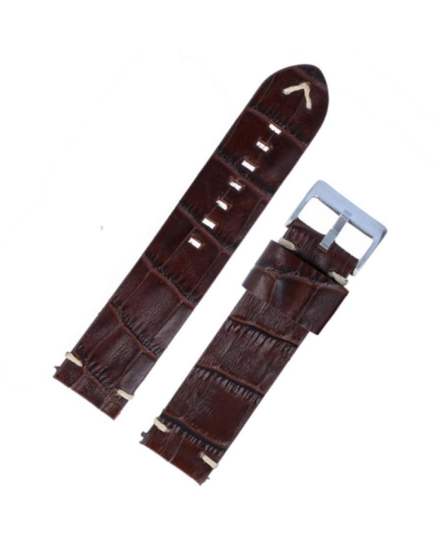 Watch Strap Diloy 403.02.22 Brown Braun 22 mm