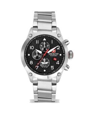 Men Swiss Quartz Analog Watch Chronograph SWISS MILITARY HANOWA SMWGI2101501 Black Dial 44mm