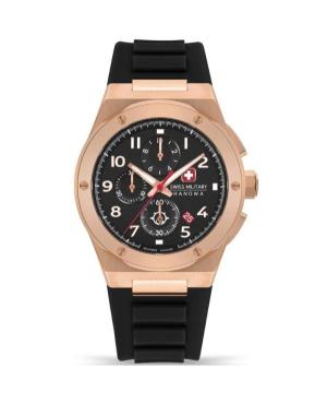 Men Swiss Quartz Analog Watch Chronograph SWISS MILITARY HANOWA SMWGO2102010 Schwarz Dial 43mm