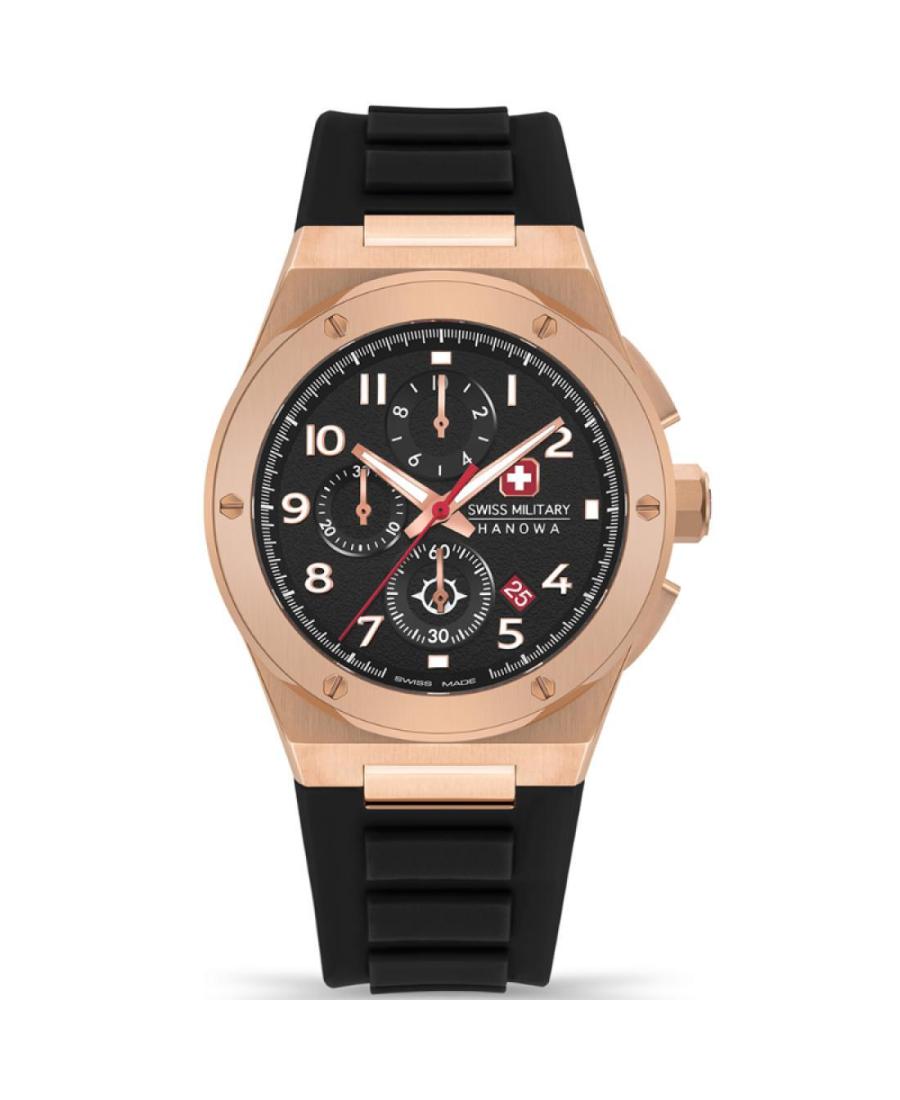 Men Swiss Quartz Analog Watch Chronograph SWISS MILITARY HANOWA SMWGO2102010 Schwarz Dial 43mm