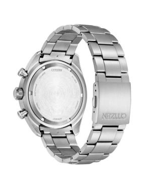 Men Klasické Japan Quartz Analog Watch Chronograph CITIZEN AT2480-81X Zelená Dial 43.5mm image 3