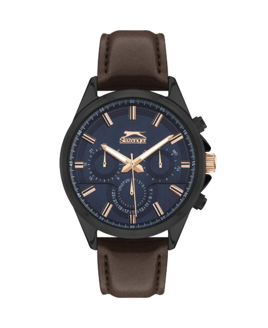 Men Klassisch Fashion Quartz Analog Watch SLAZENGER SL.9.2067.2.02 Blau Dial 45mm