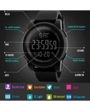 Men Sports Functional Quartz Digital Watch Timer SKMEI 1257AG Černá Dial 50mm image 1