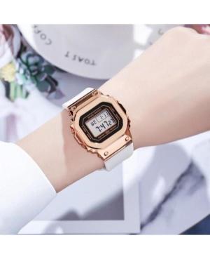 Women Sports Functional Quartz Digital Watch Alarm SKMEI 1796PKBK Silver color Dial image 3