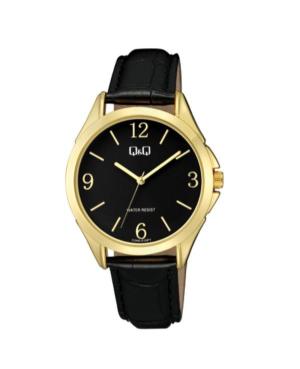 Men Klassisch Japan Quartz Analog Watch Q&Q C04A-010PY Schwarz Dial 38.5mm