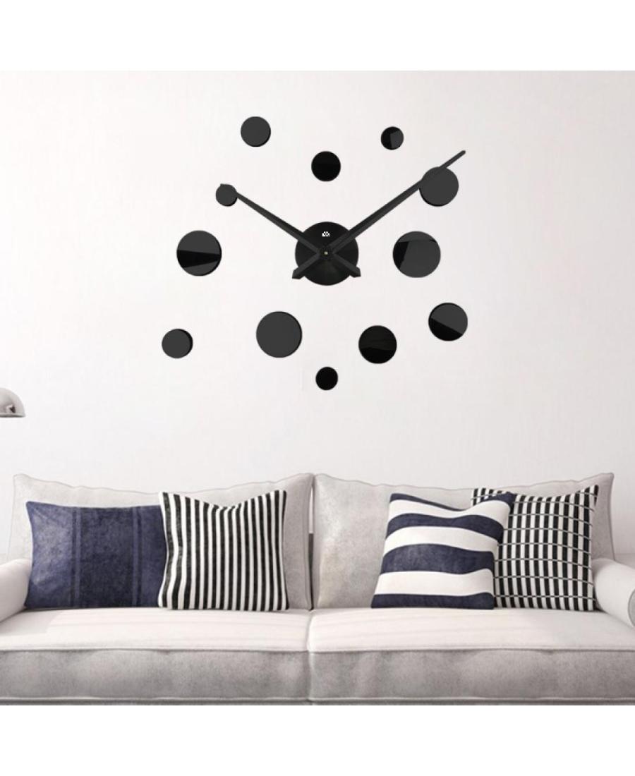 JULMAN Large Wall Clock - Hands T4329B Metal Black Metalinis Plastic Juoda
