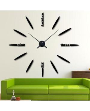 JULMAN Extra Large Wall Clock - Hands T4333B Black Plastic Metal Černá