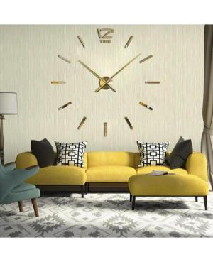 JULMAN Large Wall Clock - Hands T4203G Plastic Gold color Metal Geltonas image 3