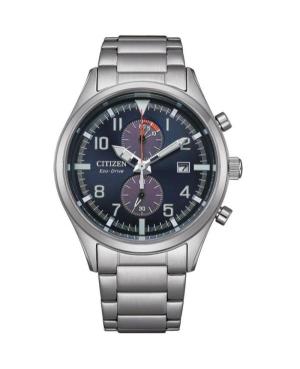 Men Klassisch Sports Japan Eco-Drive Analog Watch CITIZEN CA7028-81L Blau Dial 43mm