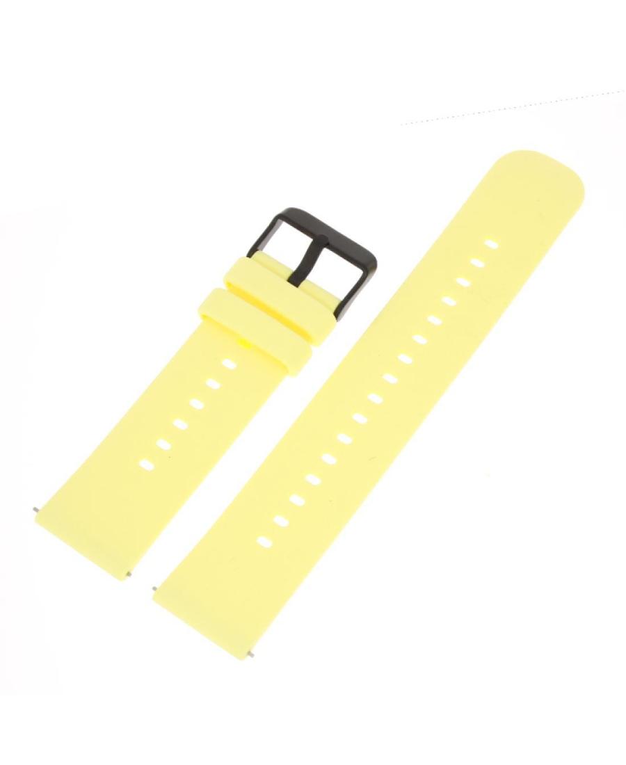 Julman SL.18.22.B watch strap Yellow Silicone Gelb 22 mm